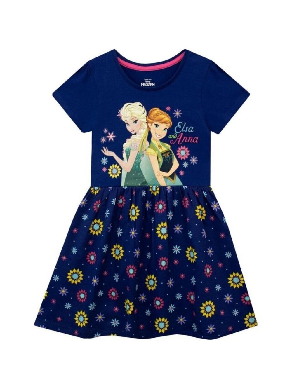 🆕Girls Frozen Dress Blue Cotton Anna Elsa Long Sleeve Dress for Girls
